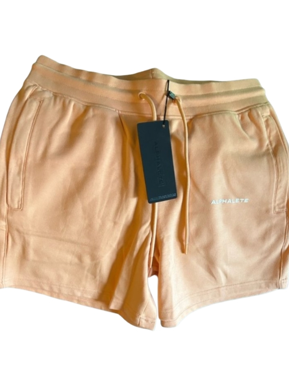 Alphalete Orange Core Athletic Shorts Pockets Sports Stretch Breathable Size L